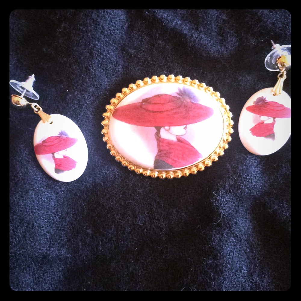 Brooch and Earring Set